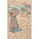ILLUSTRATEURS. Par éditions Meissner Buch à Leipzig. Jeune Paysanne art déco avec Village 1903