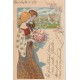 ILLUSTRATEURS. Par éditions Meissner Buch à Leipzig. Couple art déco avec Village 1903