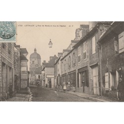 35 Ille et Vilaine ANTRAIN rue de Paris et rue de l'Eglise 1904