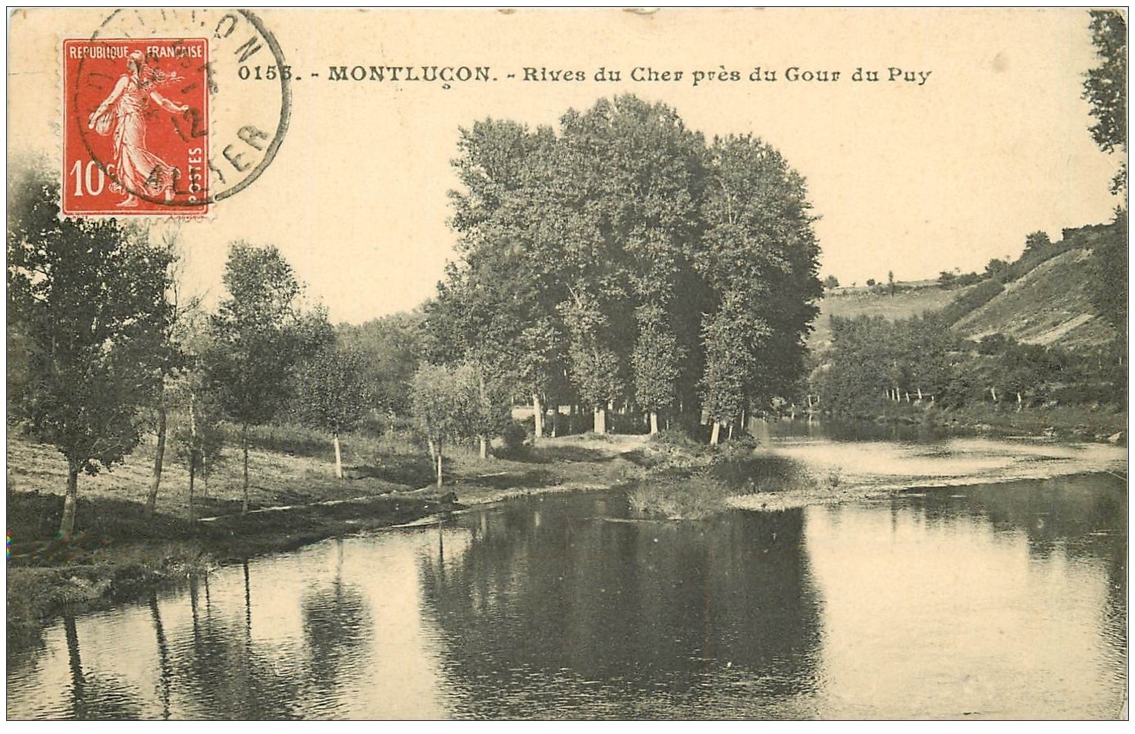 carte postale ancienne 03 MONTLUCON. Rives du Cher près du Gour du Puy 1912
