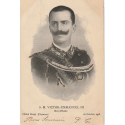 2 x cpa ITALIA ITALIE. Le Roi Victor-Emmanuel III et la Reine Hélène 1903 avec paillettes collées