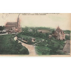 Lot 7 cpa 76 BONSECOURS. Eglise avec Monument Jeanne d'Arc, Tramway, Raidillon