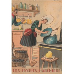 Editions Barre Dayez Illustrateur Jean Paris NOS PLATS REGIONAUX. Les Moules marinière