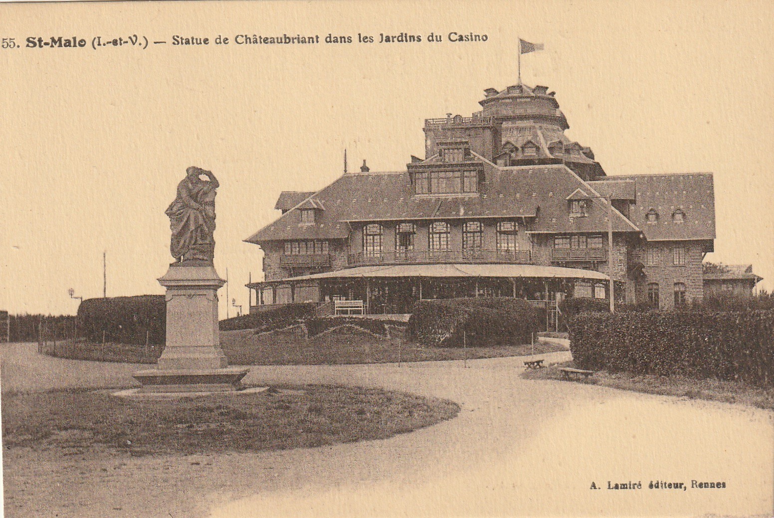 LOT 6 cpa 35 SAINT-MALO. Jardins Casino, Môle Fort Cité, Square Château, Deux Beys Tombeau Chateaubriand.