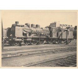 Photo style carte postale. TRAIN & LOCOMOTIVES " MOUNTAI " 1-241. A Paris La Villette. Carte gigantesque 24 x 18 cm
