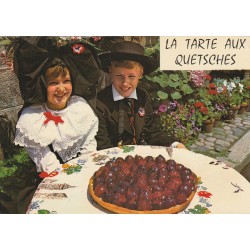 Photo Cpsm Cpm grand format Recette Cuisine. La Tarte aux Quetsches 1970