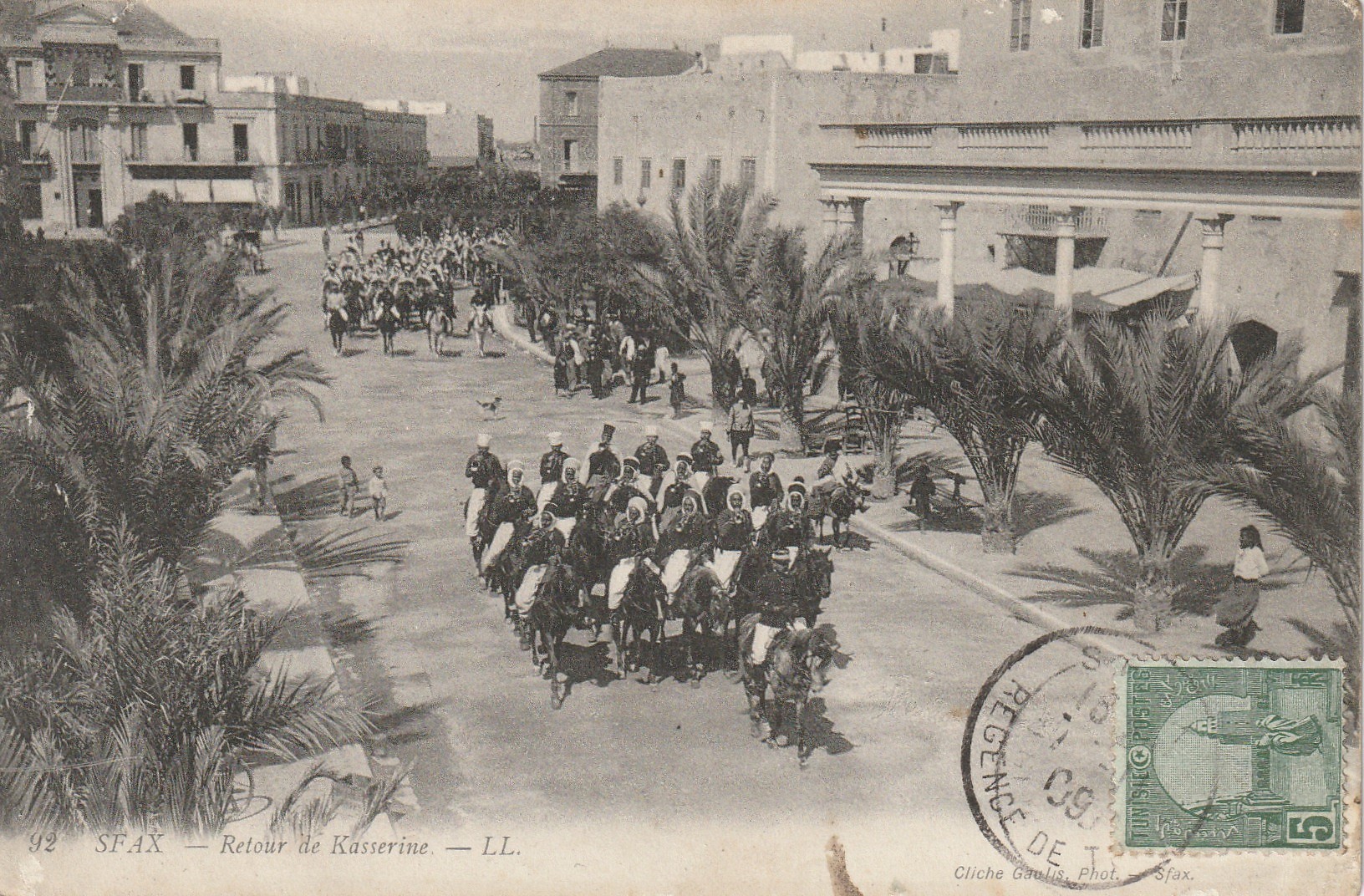 Tunisie. SFAX Retour de Kasserine Cavaliers militaires 1909