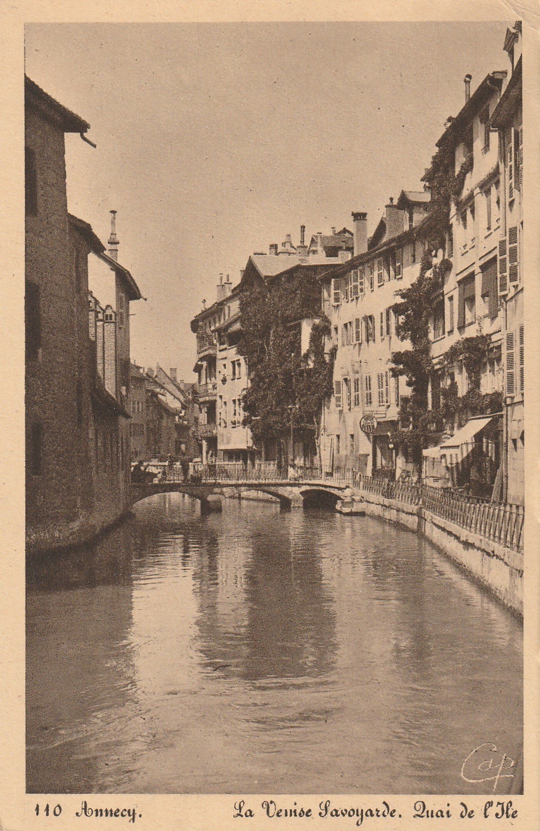 74 ANNECY. La Venise Savoyarde Quai de l'Île 1938