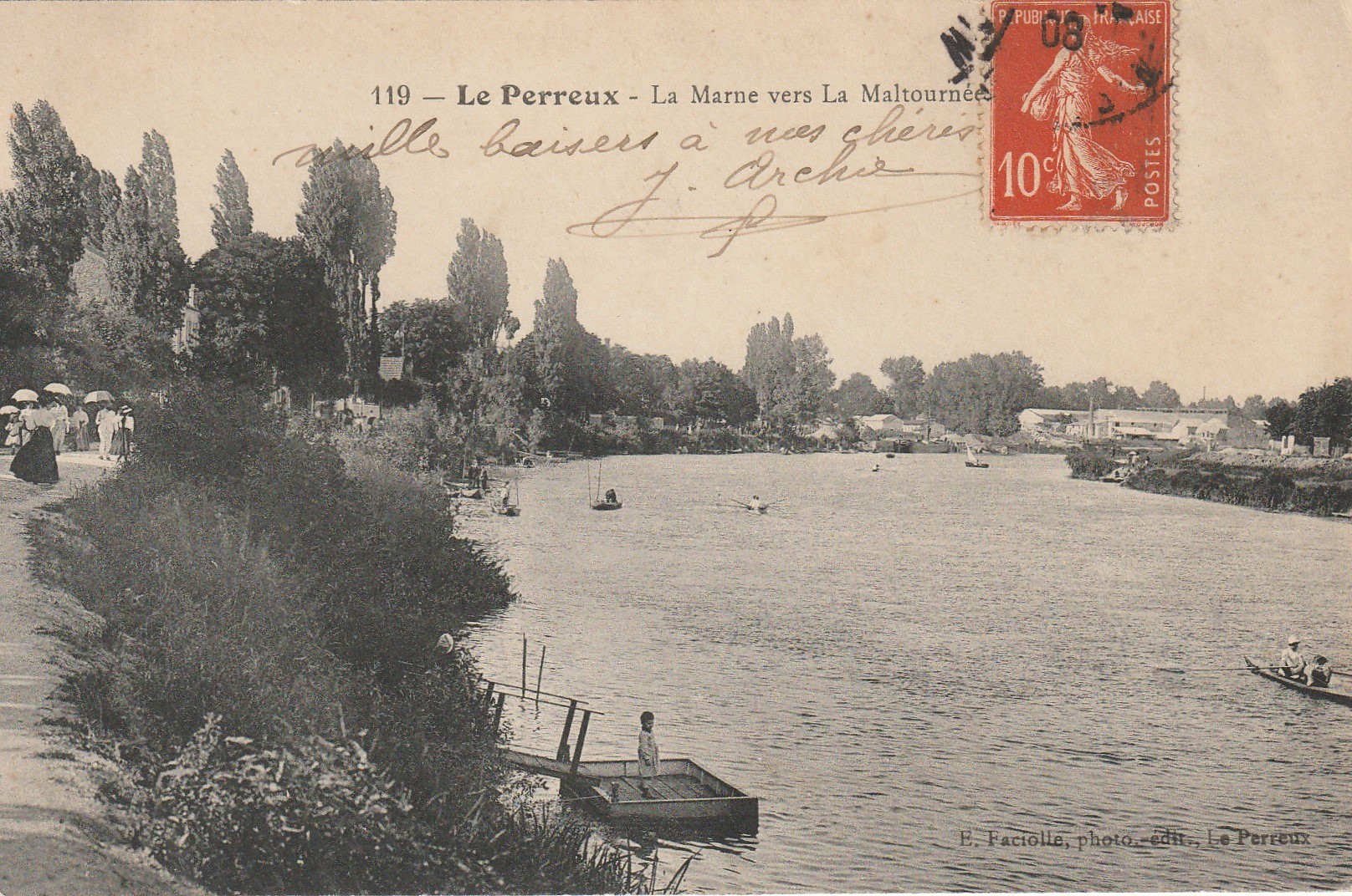 94 LE PERREUX. La Marne vers La Maltournée 1908
