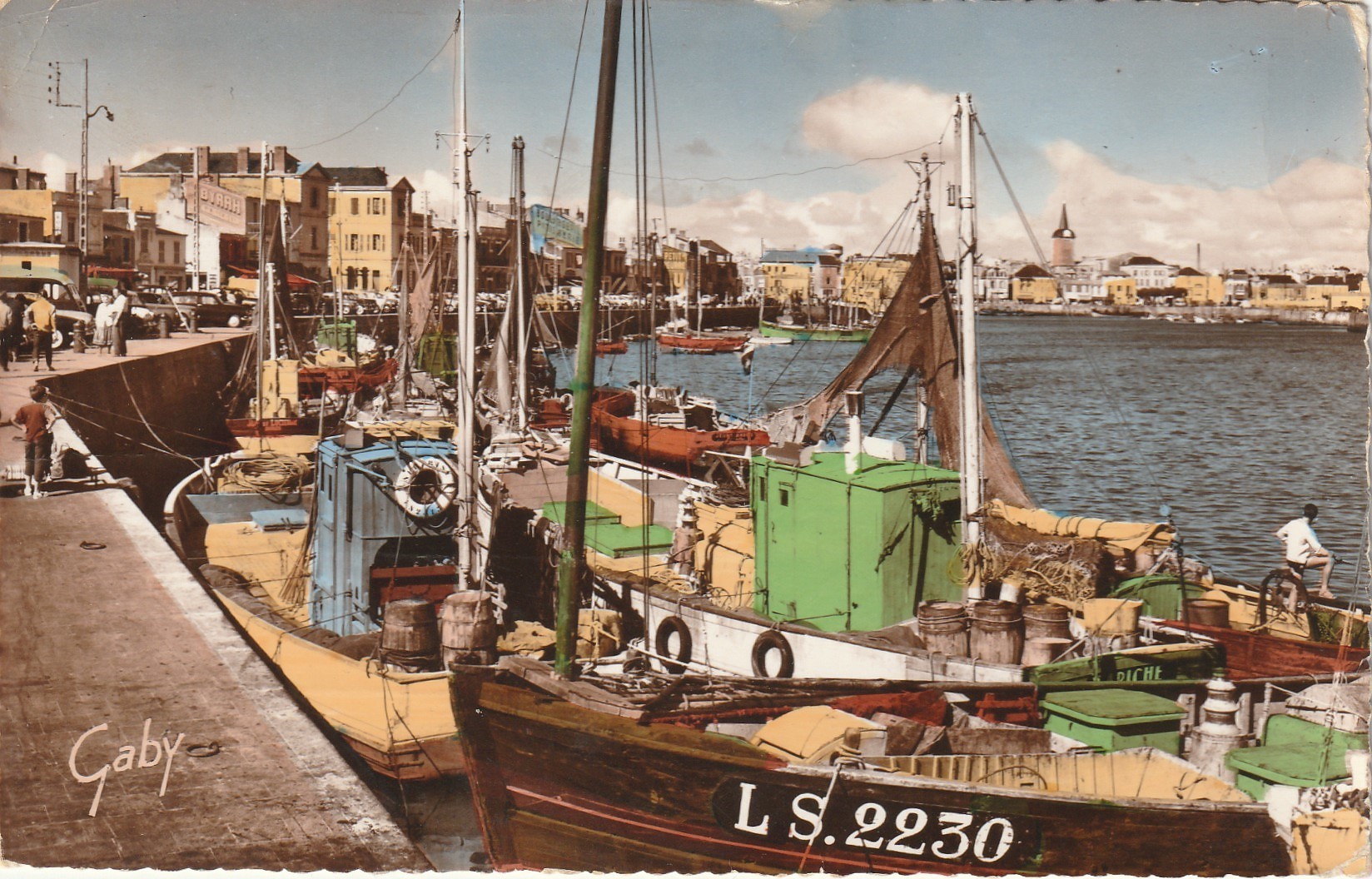 Photo Cpsm petit format 85 LES SABLES-D'OLONNE. Le Port et Bateaux de Pêcheurs 1959