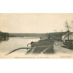 carte postale ancienne 77 FONTAINEBLEAU. Le Port de Valvins 1904