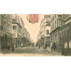 carte postale ancienne 77 FONTAINEBLEAU. Rue de France 1904 Facteur à vélo