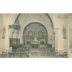 carte postale ancienne 77 AVON. FONTAINEBLEAU. L'Eglise intérieur