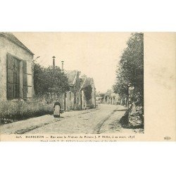 carte postale ancienne 77 BARBIZON. Rue avec Maison du Peintre Millet 1913