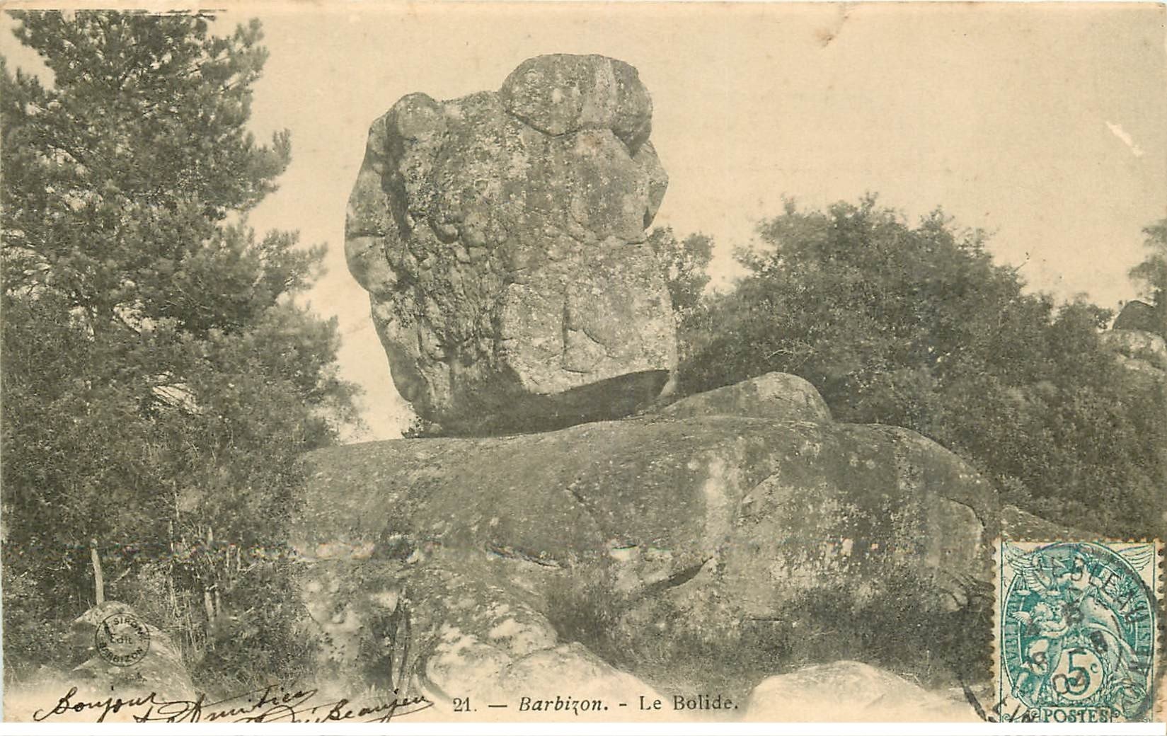 Barbizon Rocher 77 BARBIZON. Rocher le Bolide 1904