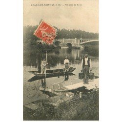 carte postale ancienne 77 BRAY-SUR-SEINE. Un coin de Seine 1907