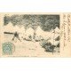 carte postale ancienne 77 FONTAINEBLEAU. Le Repos 1905. Militaires et Campement + timbre taxe