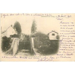 carte postale ancienne 77 DAMMARIE-SUR-LOING. les 4 anciennes Ecluses du Moulin-Brûlé 1903