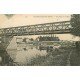 carte postale ancienne 77 CHAMPAGNE-SUR-SEINE. Berges et Quai avec Péniches 1906 Pont en Fer