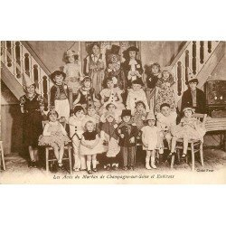 carte postale ancienne 77 CHAMPAGNE-SUR-SEINE. Les Amis du Morvan troupe d'enfants déguisés