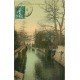 carte postale ancienne 77 CRECY-EN-BRIE. Vue prise du Pont Court animation 1908. Carte toilée