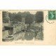 carte postale ancienne 77 CRECY-EN-BRIE. Le Quai des Tanneries ballade en barge