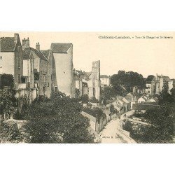 carte postale ancienne 77 CHATEAU-LANDON. Tour Saint-Thugal et Saint-Séverin 1935