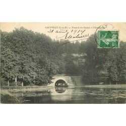 carte postale ancienne 77 COUPVRAY. Tunnel Canal Hermitage 1914