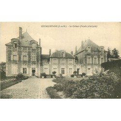 carte postale ancienne 77 COURQUETAINE. Le Château 1915 animation sur le Perron