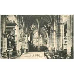 carte postale ancienne 03 MOULINS. Cathédrale intérieur vitrail