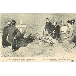 carte postale ancienne 77 MEAUX. Tombes de Soldats Français sur le Champ de Bataille Guerre 1914-18