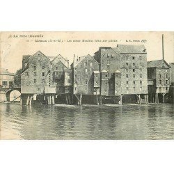 carte postale ancienne 77 MEAUX. Moulins sur Pilotis 1912