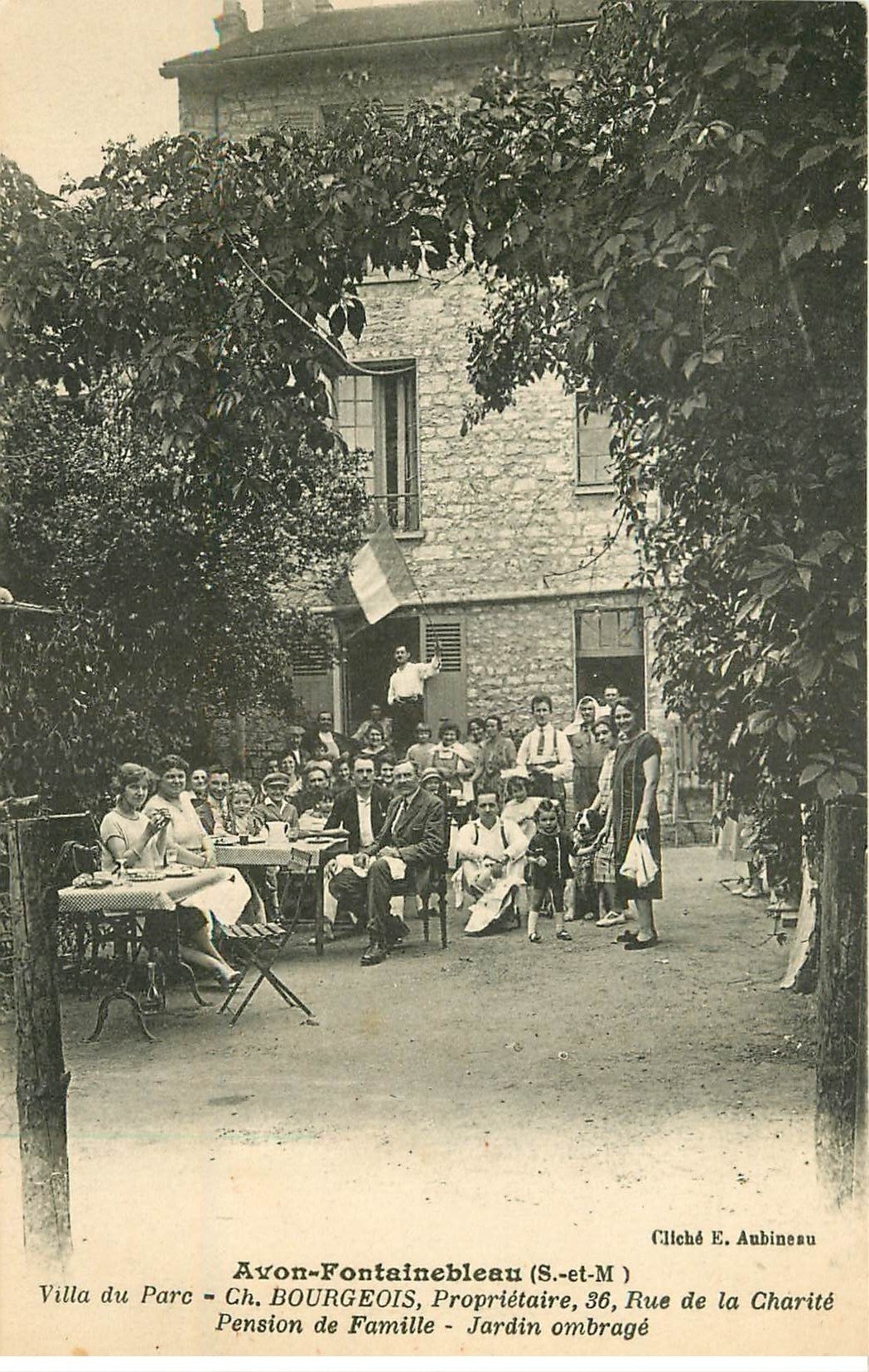 carte postale ancienne 77 AVON FONTAINEBLEAU. Pension de Famille Villa du Parc 36 rue de la Charité