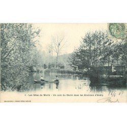 carte postale ancienne 77 ESBLY. Ballade en barque 1907