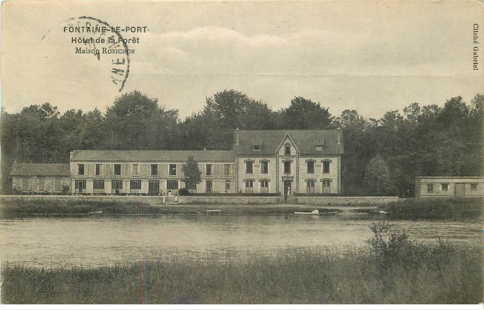 carte postale ancienne 77 FONTAINE-LE-PORT. Hôtel de la Forêt 1914