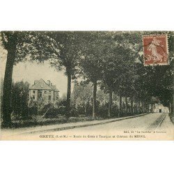 carte postale ancienne 77 GRETZ. Château du Mesnil Route à Tournan 1922