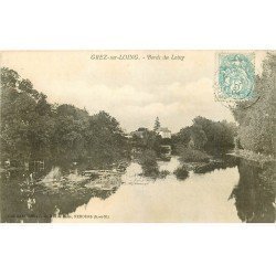 carte postale ancienne 77 GREZ-SUR-LOING. Bords du Loing 1904