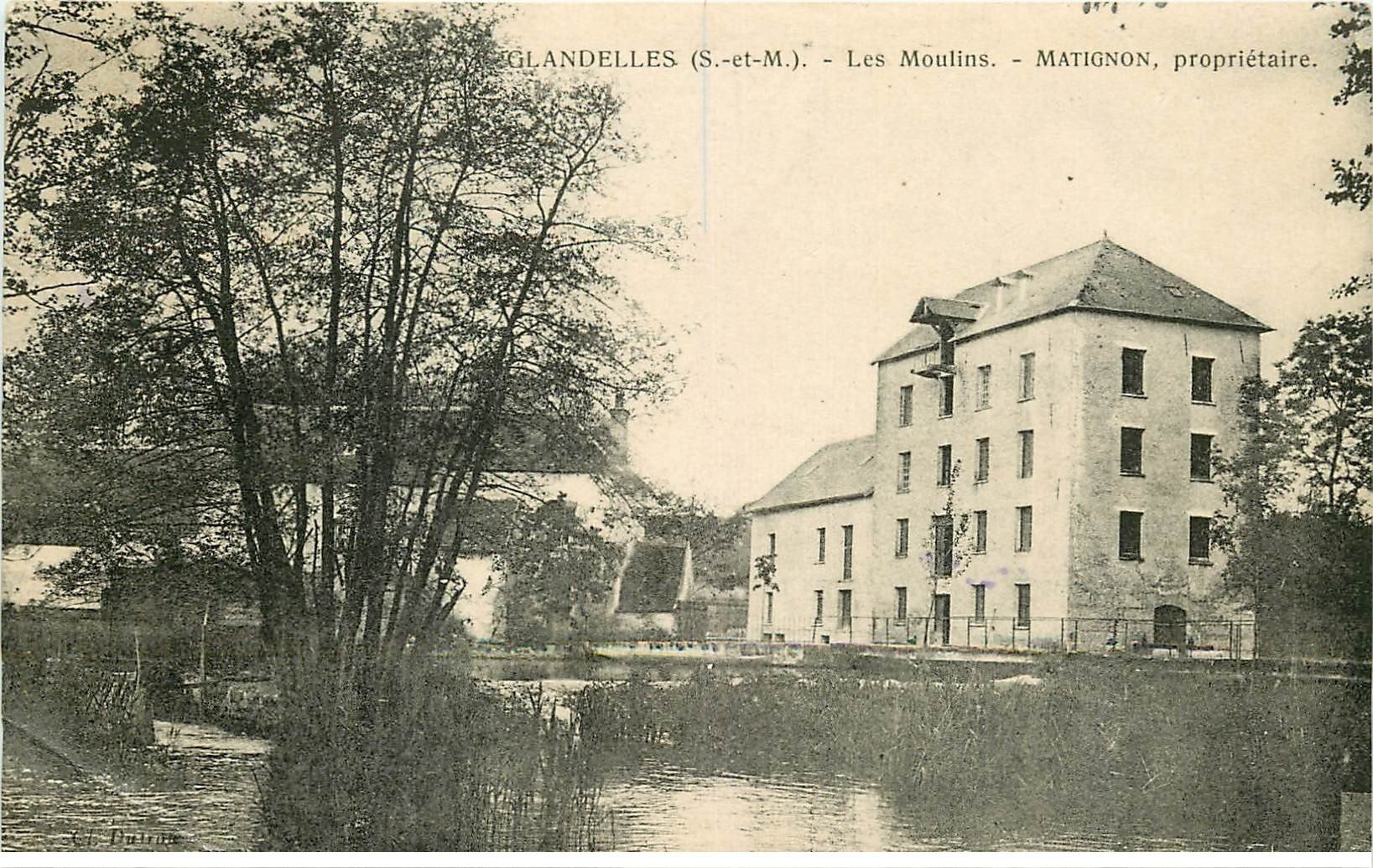 carte postale ancienne 77 GLANDELLES. Les Moulins 1951
