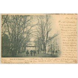 carte postale ancienne 03 MOULINS. Kiosque de la Musique Cours Préfecture 1901. Timbres Taxe