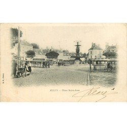 carte postale ancienne 77 MELUN. Le Marché Place Saint-Jean 1902