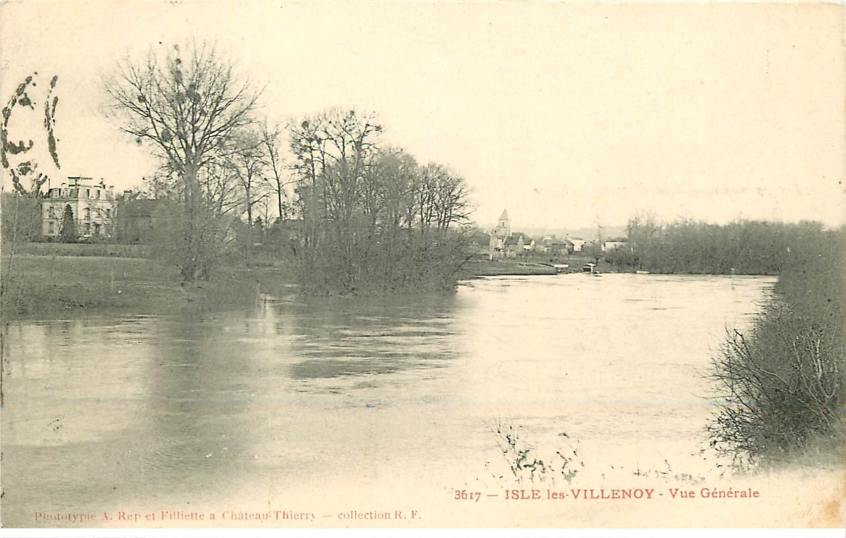 carte postale ancienne 77 ILE DE VILLENOY 1909