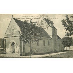 carte postale ancienne 77 ISLES-LES-MELDEUSES. Eglise de Saint-Caprais 1922