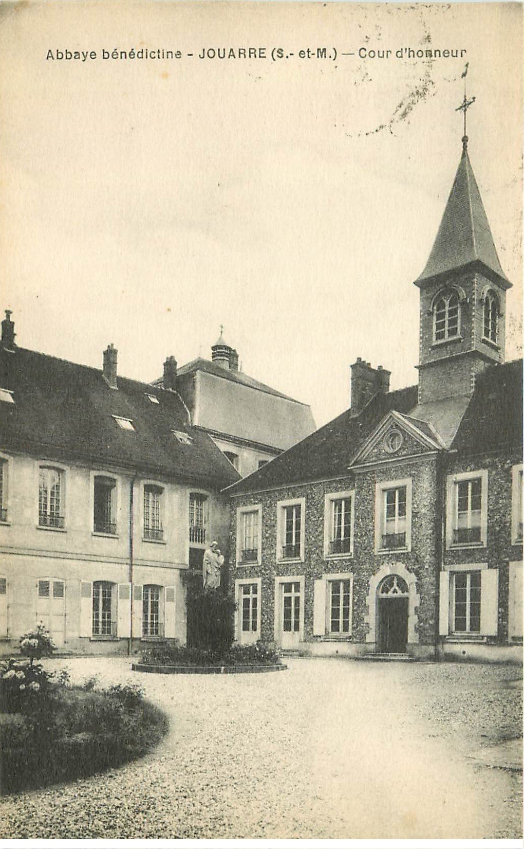carte postale ancienne 77 JOUARRE. Cour Honneur 1935