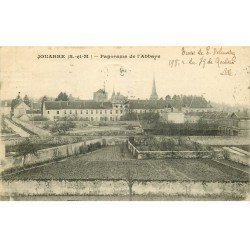 carte postale ancienne 77 JOUARRE. Panorama Abbaye des Bénédictines 1921