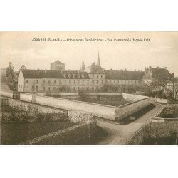carte postale ancienne 77 JOUARRE. Panorama Abbaye des Bénédictines façade