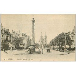 carte postale ancienne 03 MOULINS. La Place d'Allier 1918. Grand Café de Paris