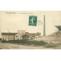 carte postale ancienne 77 LIZY-SUR-OURCQ. La Sucrerie 1909 attelage