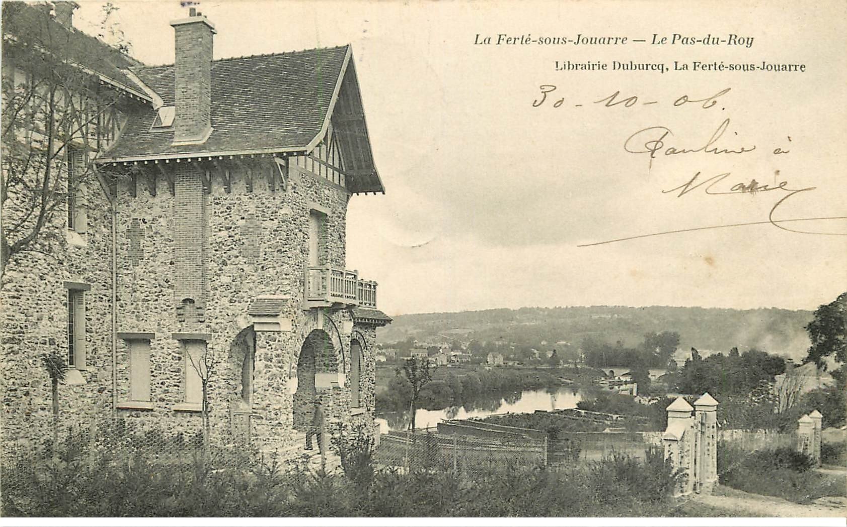 carte postale ancienne 77 LA FERTE-SOUS-JOUARRE. Le Pas-du-Roy 1906 personnage