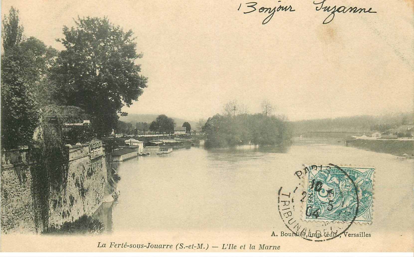 carte postale ancienne 77 LA FERTE-SOUS-JOUARRE. Ile de la Marne 1904