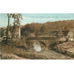 carte postale ancienne 77 LA FERTE-SOUS-JOUARRE. Le Petit Morin Pont de la Nation 1936
